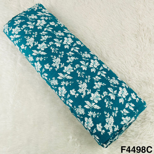 Floral Print Rayon Cotton Fabric- F4498